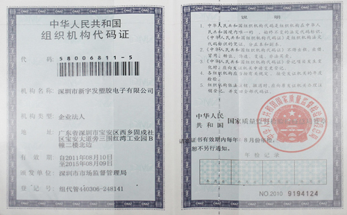 新宇發組織代碼證